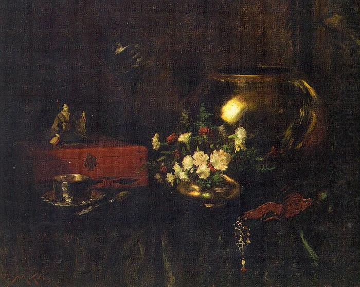 Chase, William Merritt Still Life with Brass Bowl oil painting picture